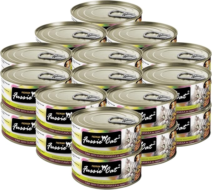 Fussie Cat Premium Tuna & Clams in Aspic Grain-Free Wet Cat Food 2.82oz, case of 24