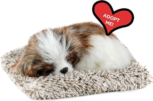 Mini Shih Tzu, Stuffed Animals for Girls and Boys, Dog Toys for Kids and Elderly, Battery-Operated Live Pet Toys, Companion Realistic Dog Calming Toys with Synthetic Fur