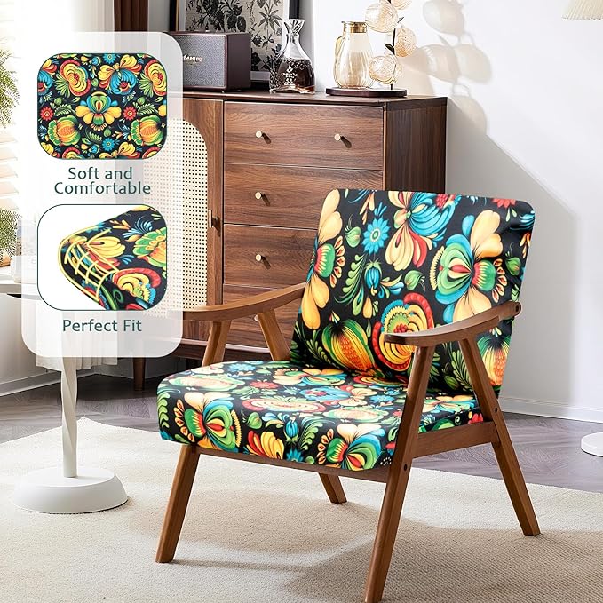 HANDONTIME Psychedelic Outdoor Cushion Covers 8pcs Mexican Style Couch Cushion Covers Replacement Patio Couch Cover Sofa Cover Indoor Patio Cushion for Outdoor Furniture Washable, Cover Only