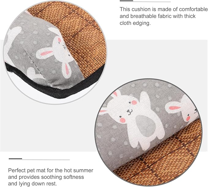 ABOOFAN Pet Cooling Bed Anti-Slip Dog Cushion Summer Cooling Mat Double-Sided Pillow S Size Rattan Nest for Dogs Summer Sleeping Pet Supply