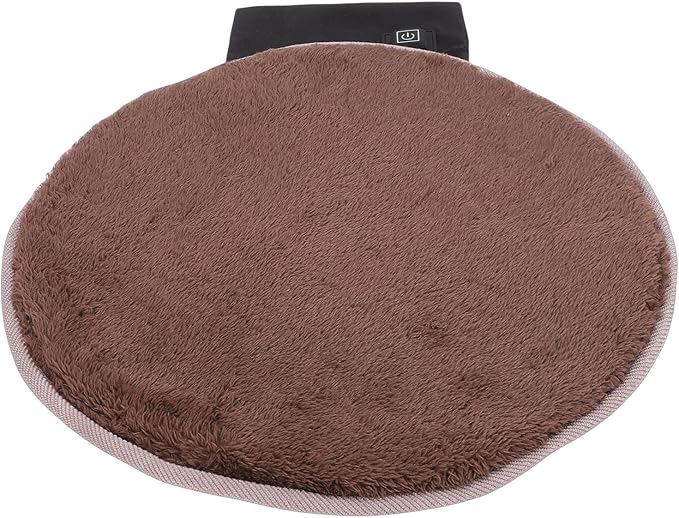 Pet Heating Pad Warm Flannel Electric Heating Mat for Cats Dogs Portable USB Power Supply for Home Travel (Brown)