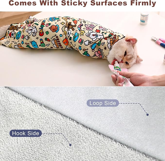 Cat Nail Trimming Wrap, Calming Cat Restraint Bag, Swaddle Grooming Wrap Claw Care (M)