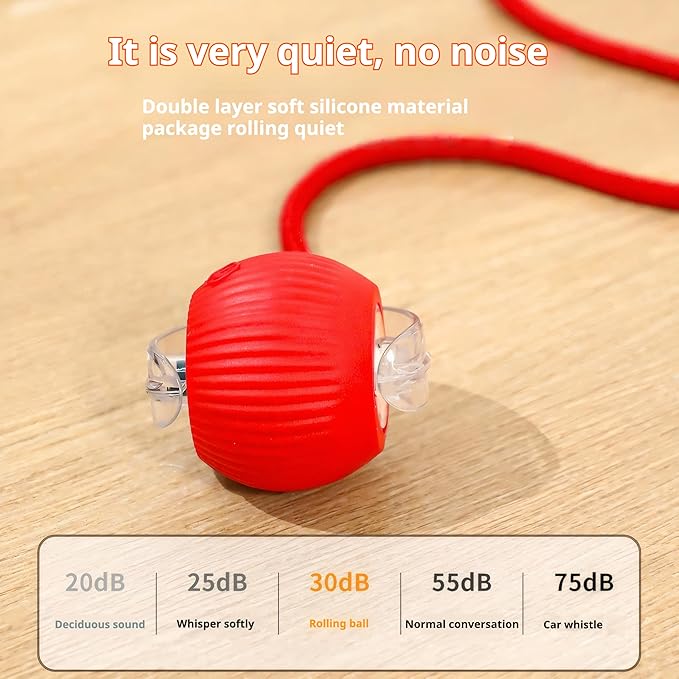 New 3Pack Automatic Rolling Cat Ball Toys - Interactive 360° Kitten Play Toy for Indoor Cats (Red, Grey, Green)