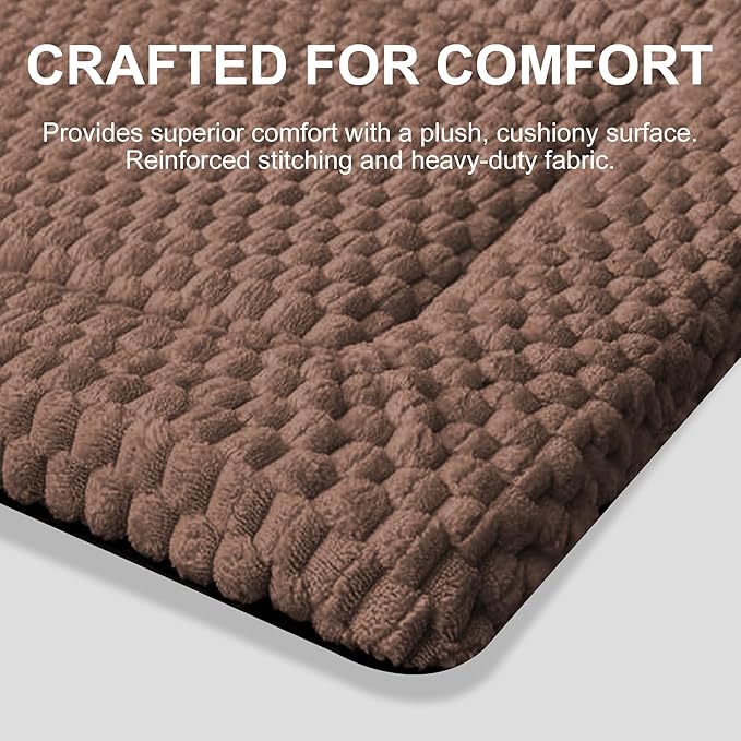 Dog Bed Mat,Reversible & Ultra Soft Kennel Pad-Machine Washable Pet Bed for Dogs & Cats-All-Weather Crate Liner for Crates,Carriers & Travel (Dark Brown, 24" L x 18" W x 1.5" Th)