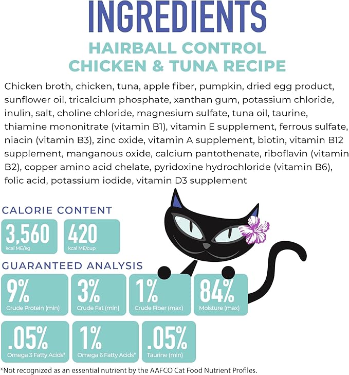 Tiki Cat Velvet Mousse Wet Cat Food, Hairball Control, Chicken & Tuna Recipe in Broth, 2.8 oz. Pouch (12 Count)