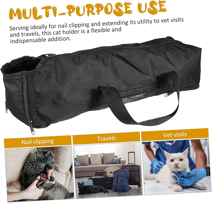 BESPORTBLE Cat Bath Bag Pet Grooming Carrier Nail Trimming Bag Mesh Design Secure Zipper Robust Oxford