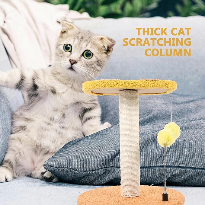 DOITOOL -Shaped Cat Scratching Post Small Indoor Vertical Kitten Scratcher Wear-Resistant Comfortable Cat Climbing Tower for Home Use