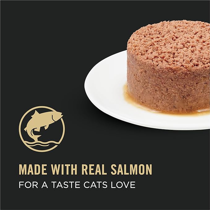 Purina Pro Plan Pate, High Protein Wet Cat Food, COMPLETE ESSENTIALS Salmon & Brown Rice Entree - (Pack of 24) 3 oz. Pull-Top Cans