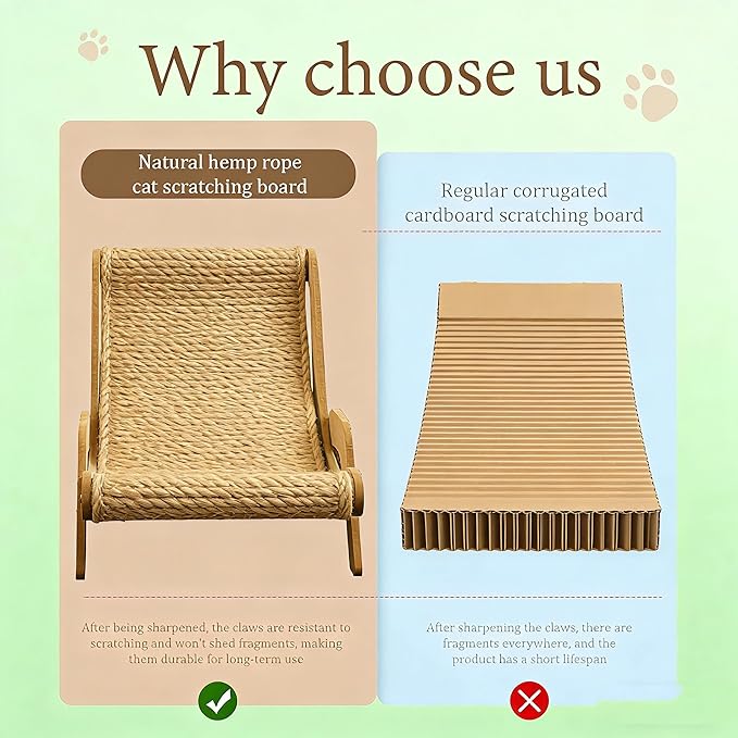 Cat Recliner Scraper Board, 2026 Upgrade Cat Recliner Scratch Board, 23.6" Large 2 in 1 Cats Recliners Chair, Scratch Resistant & Low Lint, Fits Cats Up to 20 in Body Length