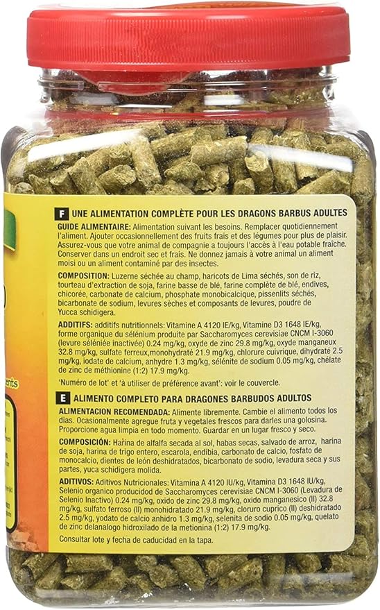 Zoo Med Natural Adult Bearded Dragon Food 10 oz - Pack of 4