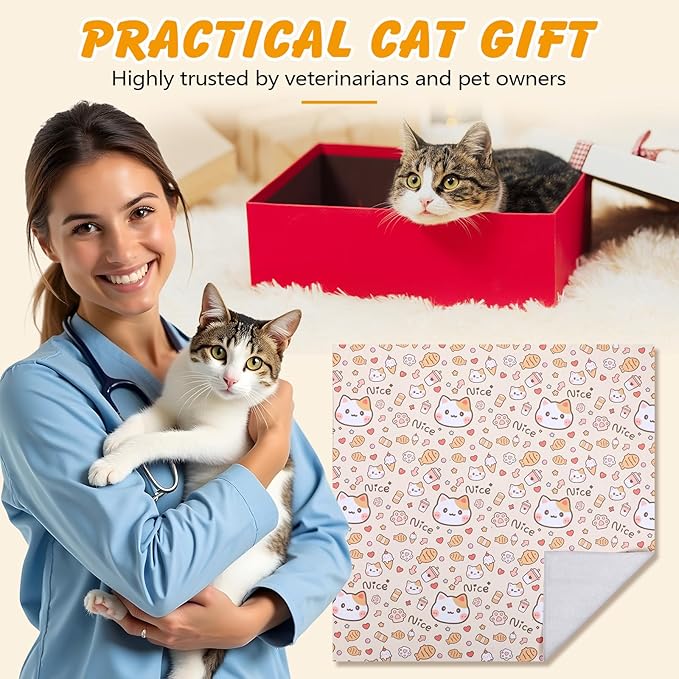 35.5 in Extra Large for Cutting Nails, Self-Adhesive Cat Grooming Wrap Orange Anti-Escape Cat Restraint for Nail Clipping Cat Swaddle Wrap Cat Wrapping Cloth for Pet Cleaning and Beauty