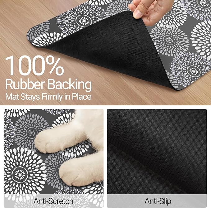 Dog Food Mat, Absorbent Waterproof Non-Slip Pet Cat Bowl Feeding Mat for Food & Water Pet Supplies 12 * 20"