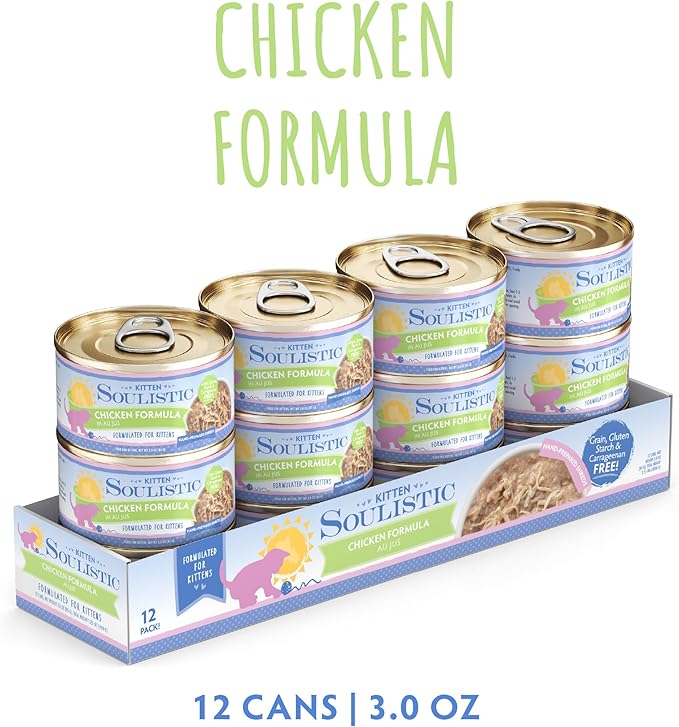 Soulistic Kitten, Chicken Formula in Au Jus, 3oz Can, Pack of 12