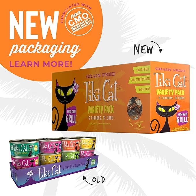 Tiki Cat Gourmet Whole Food 12-Pack King Kamehameha Luau 9-Flavor Variety Pack Pet Food