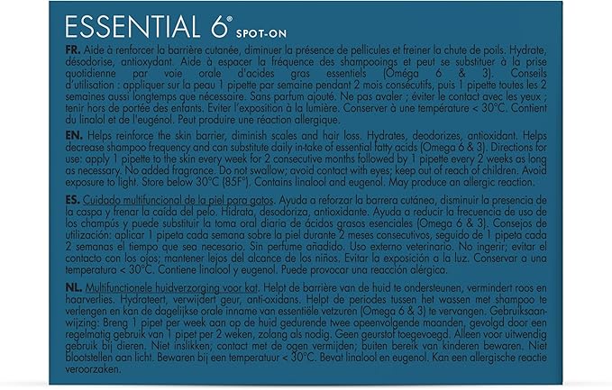 Bayer Dermoscent Essential 6 Spot On Skin Care for Cats Pet Itch Remedies