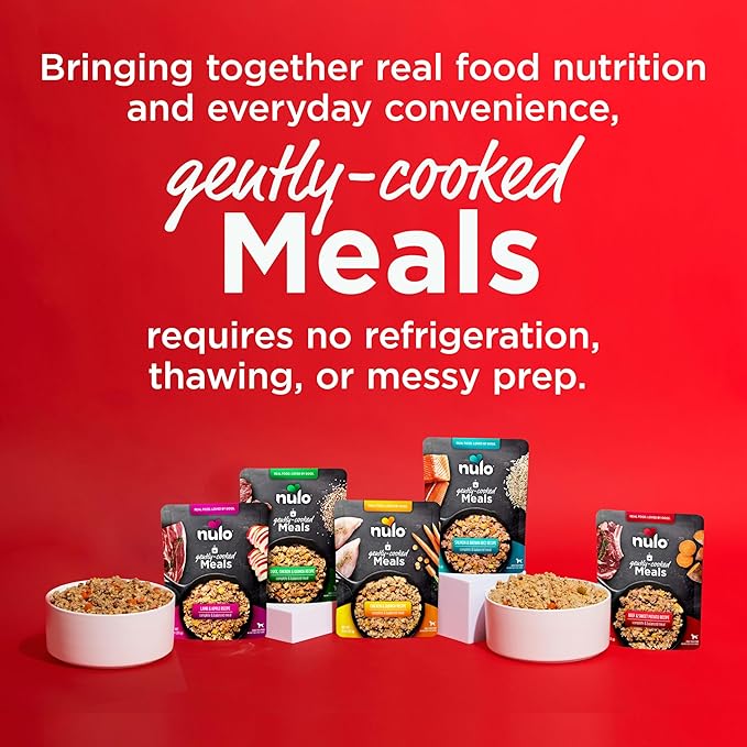 Nulo Gently-Cooked Meals Complete and Balanced Adult Wet Dog Food, Salmon & Brown Rice, 9 Oz (Pack of 8)