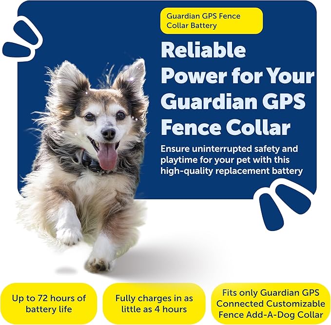 PetSafe Guardian GPS Fence Collar Battery - Extra or Replacement Lithium-Ion Battery - Up to 3 Days Battery Life - Compatible with Guardian GPS Collars Only