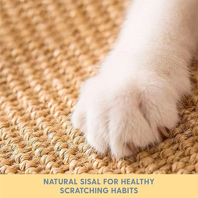 The Cat Ladies Cat Scratch Furniture Protector Mat - Couch Protector from Claws - Anti Scratch Furniture Protectors from Cats Scratching - Sisal Scratcher Pad - Beige