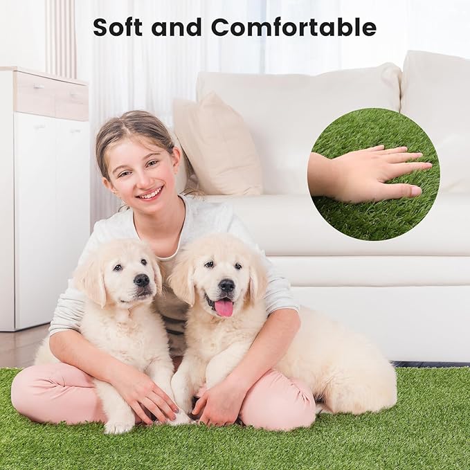 48" x 32" Fake Grass Mat for Dogs, Premium Washable Artificial Turf Grass Rug for Patio Lawn Balcony Door Dog Pet Pee Potty Training