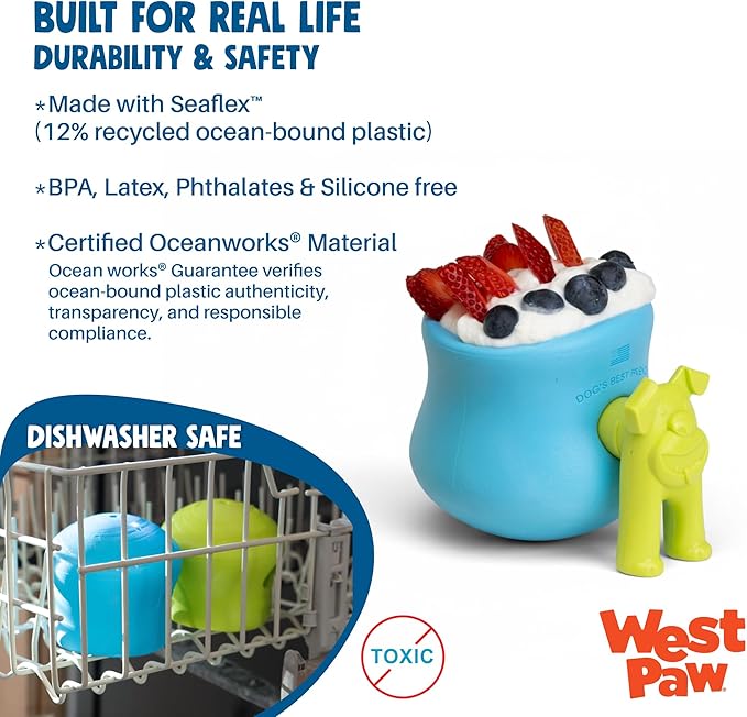 WEST PAW Toppl Stopper Insert Accessory for Toppl Dog Treat Toy – Keeps Toy Steady and Upright for Filling and Freezing, Mess-Free Treat Prep, Dishwasher Safe, Made in USA - Granny Smith Green