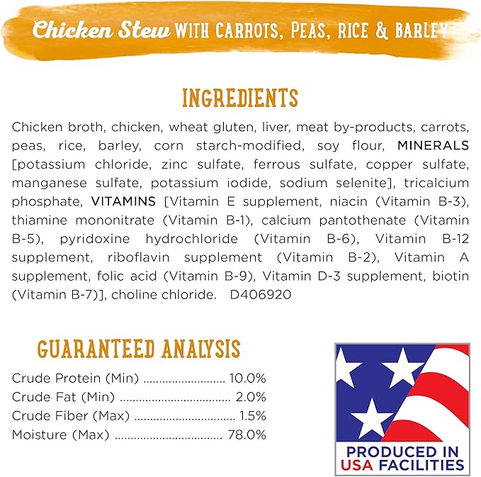 Beneful Purina Wet Dog Food Freshly Prepared Meals Chicken Stew with Rice, Carrots, Peas, and Barley Tubs- 10 oz. 8 Count (Pack of 2)