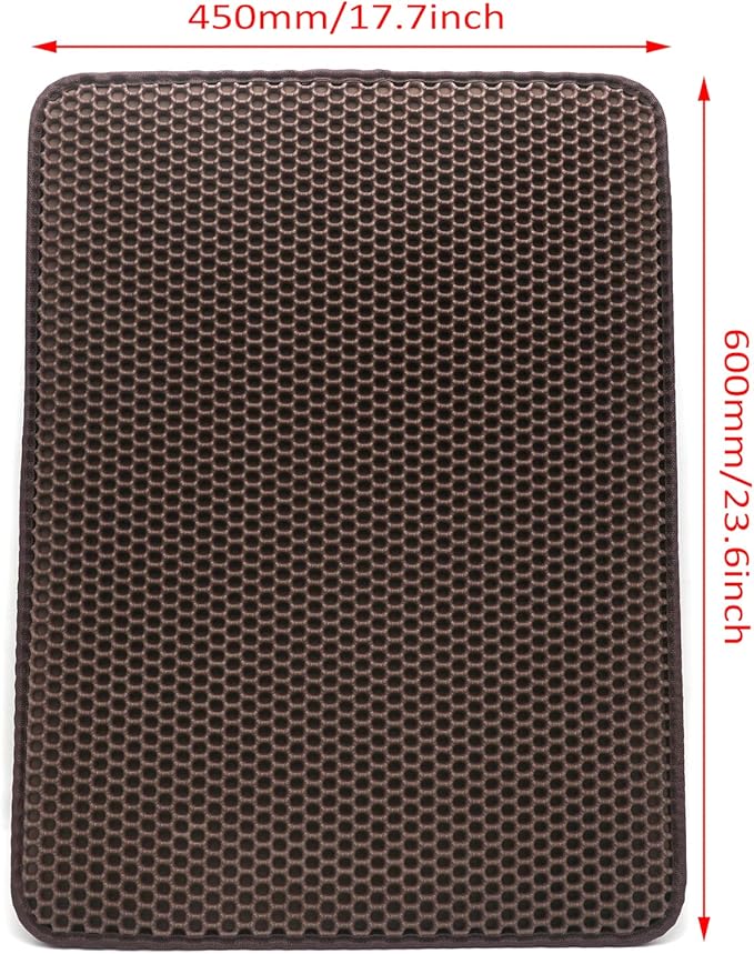 HongK- Pet Supplies Cats Litter & Housebreaking 60X45 Brown Cat litter Mat Double Layer Pad Trapper Folding Pad EVA Foam Rubber