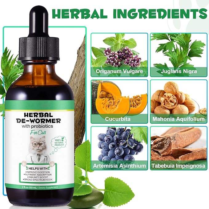 Specifically Formulated for Cats, Cat Broad Spectrum Supports, Naturally Sourced Ingredients, Gut Health, Easy-to-Absorb, Probiotics Supplement Drops for All Ages and Breeds