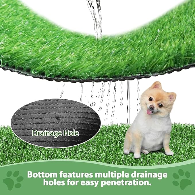 23.5 x 19.5 inches Artificial Grass Turf for Dogs, Fake Grass Potty Training Mat for Dogs, Puppy Turf Pee Pad on Indoor and Outdoor