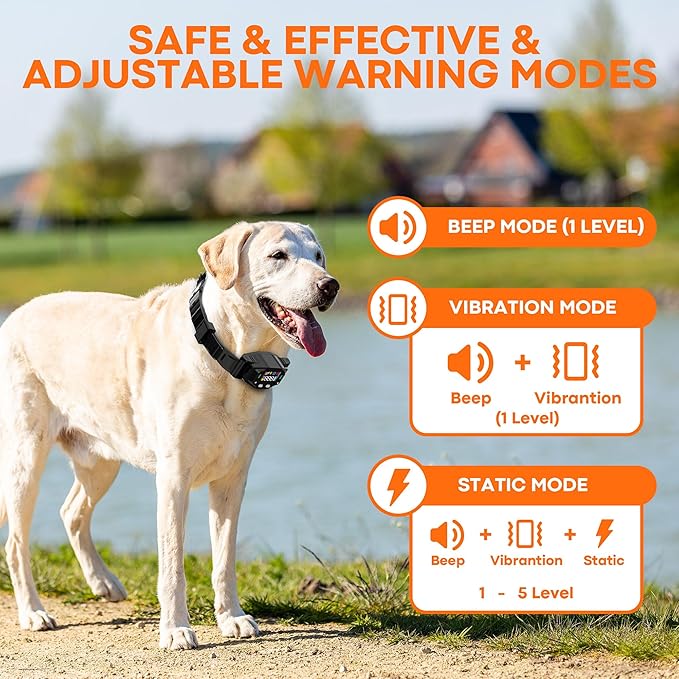 GPS Wireless Dog Fence System: Electric Fence for Dog with 4-Zone Progressive Correction & 3 Modes, 55-6000ft Adjustable Range, Waterproof Rechargeable GPS Dog Collar for Medium Large Dogs Outdoor Use