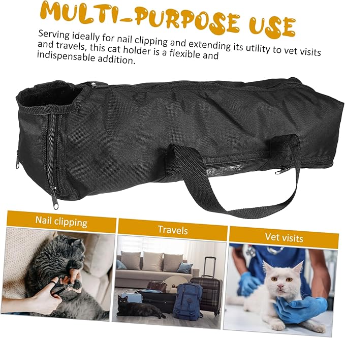 Totority Cat Bathing Bag with Zipper Closure Breathable Mesh Design for Grooming Nail Trimming Versatile Pet Carrier for Vet Visits and Travel Convenient Access Openings