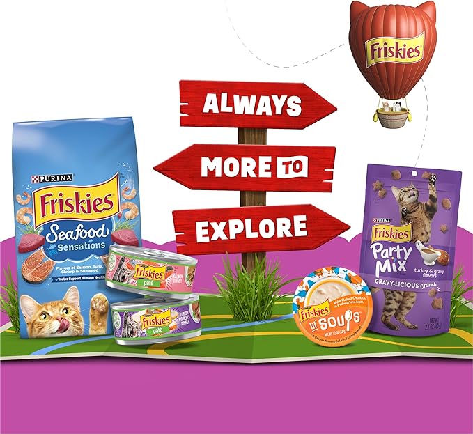 Purina Friskies Seafood and Poultry Faves Variety Pack Gravy Cat Food Complement - 24 ct. Box