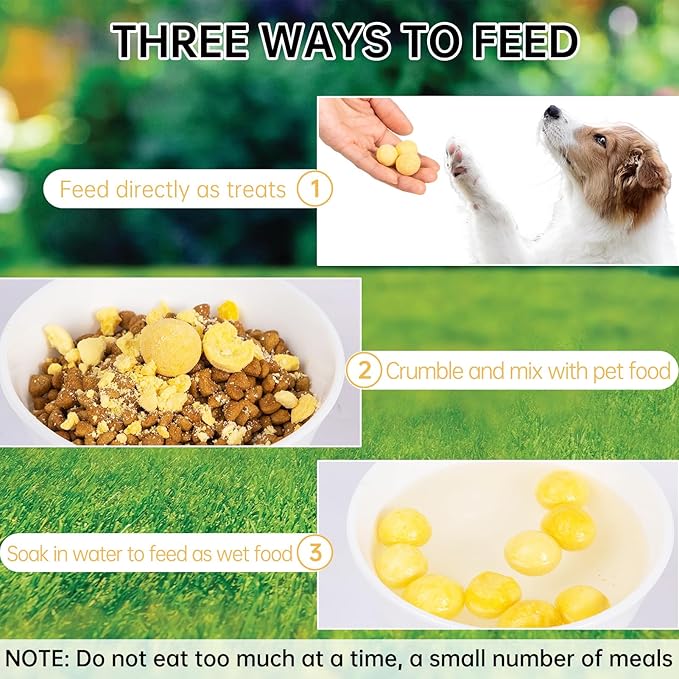 Freeze-Dried Quail Egg Yolk Cat Dog Treats,Single Ingredient Pet Snacks High Protein,Human Grade Grain-Free,Supports Skin & Coat (7.2oz)