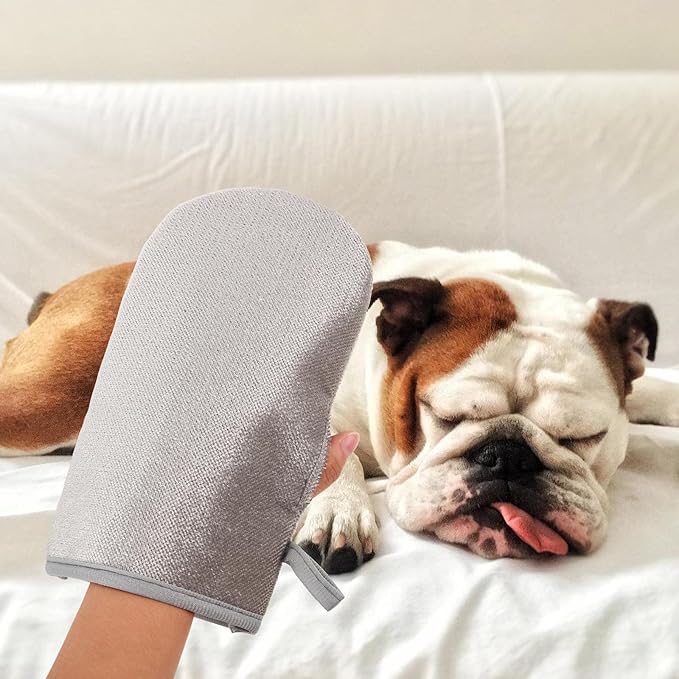 2pcs Pet Hair Removal Glove: Double-Sided Pet Grooming Glove for Cats and Dogs - Electrostatic Hair Removal Mitt for Clothing Couch Carpet & Curtain