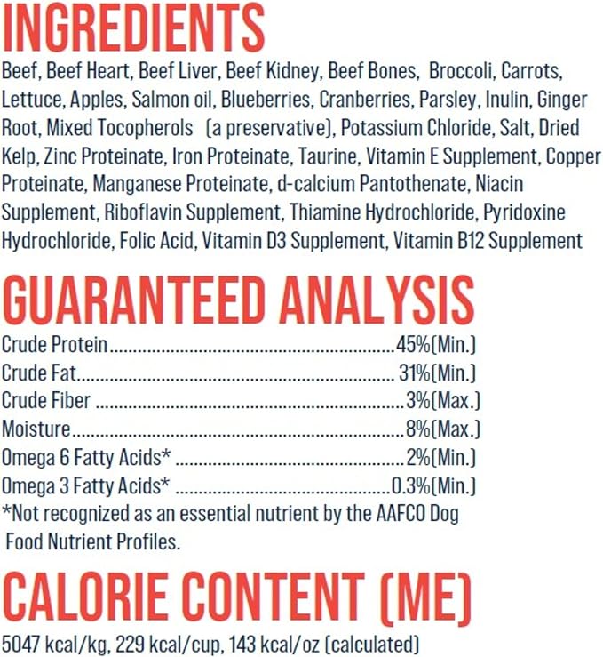 Stewart Raw Naturals Freeze Dried Raw Dog Food or Meal Topper, Beef & Vegetables Recipe, 8 Ounce Bag, Complete and Balanced Nutrition