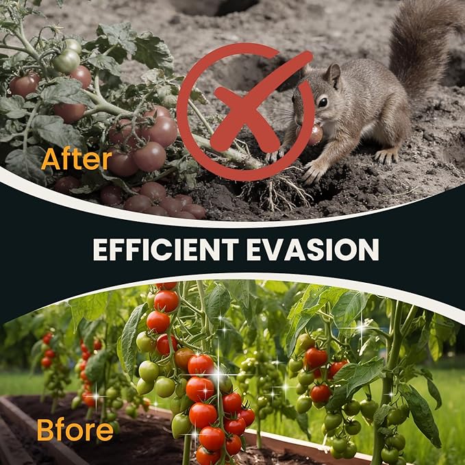 Squirrel Repellent Outdoor, Natural Squirrel Deterrent for Plants, Attic & Bird Feeders, Safe Around Kids & Pets, Helps Keep Squirrels Chipmunk Away from Yard & Garden – 10 Pouches