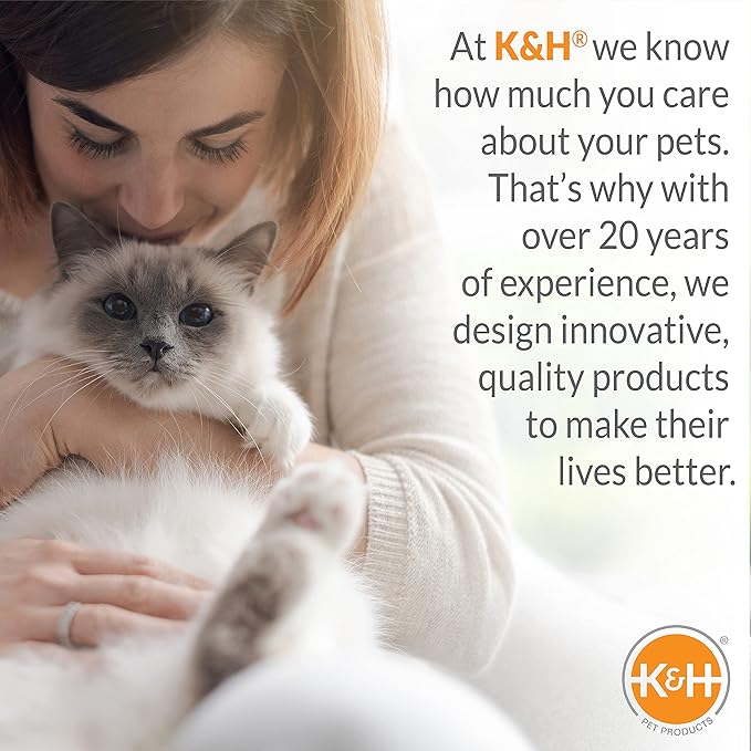 K&H Pet Products Heated Amazin' Kitty Pad, Cat Bed Traps Hair and Dander, Gray 15 X 20 Inches (Pack of 2)