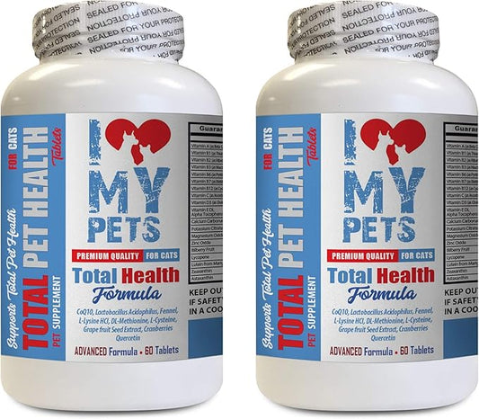 I LOVE MY PETS LLC cat Mineral Supplement - Total PET Health for Cats - Premium Quality Formula - Chews - cat Vitamin b12-2 Bottles (120 Treats)