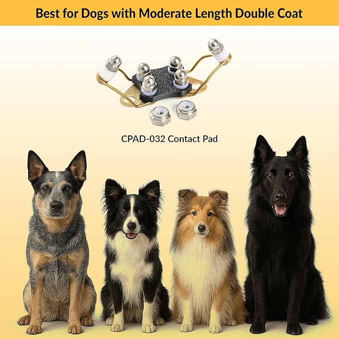 Educator CPAD-032 Winged Titanium Contact Pad for Dog Training Collars – Improves Contact & Reduces Skin Irritation – for Moderate Length or Double Coat Dogs – Compatible RX-090, RX-120, RX-1000