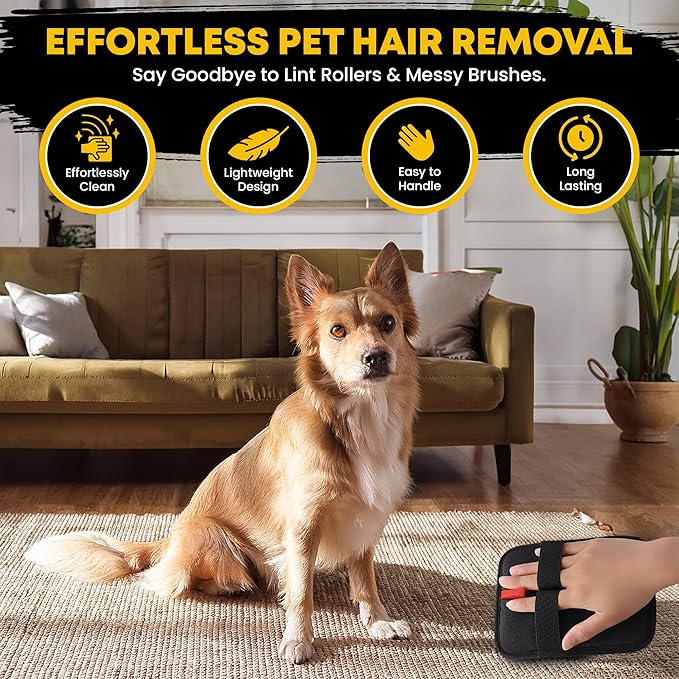 Pet Hair Removal Glove for Cats & Dogs, Animal Fur Removal Tool, Reusable Cats & Dogs Grooming Gloves for Hair Removal, Suitable for Bed Sheets, Blankets, Clothes, Sofas, car Seats (1 pcs)