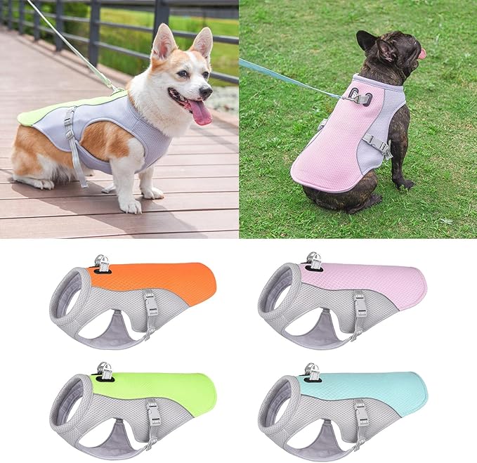 Dog Cooling Clothes Pet Vest Breath-able Mesh Fast-Dry with Reflective Strip Dogs Supply Mesh Fabric Clothing Lightweight for Dogs