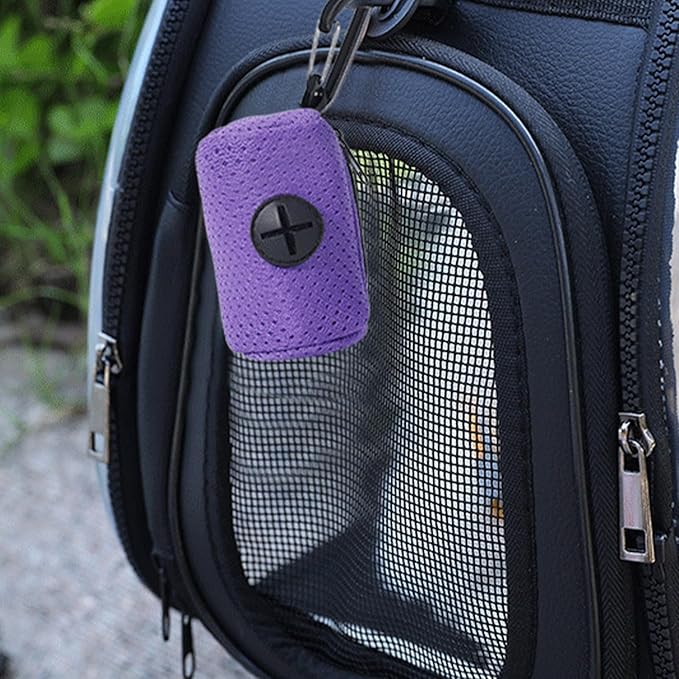Dog Waste Bag Dispenser, Mesh Fabric Attachment Waste Bag Dispenser with Zipper, Large Capacity Dog Poop Holder, Portable Pet Supplies for Running, Bicycle, Hiking