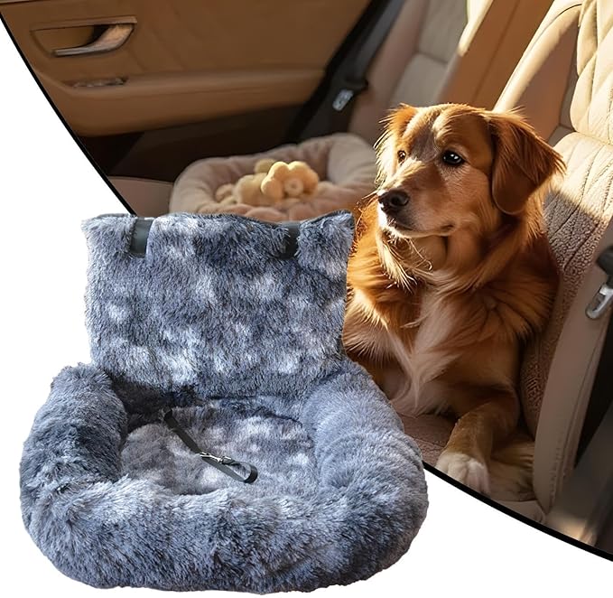 Car Seat Dog,Medium Dog Plush Car Seat - Non-Slip Travel Bed Pet Cushion for Traveling Camping Kitten Road Trip Daily Commuting Vet Visit Adventures