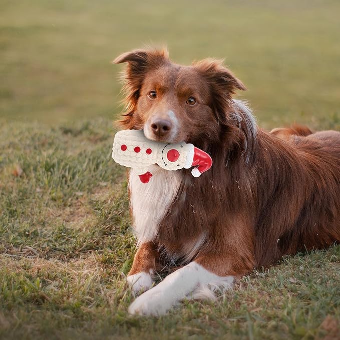 Christmas Dog Chew Squeaky Interactive Latex Snowman Bite Plaything for Holiday Pet Supplies