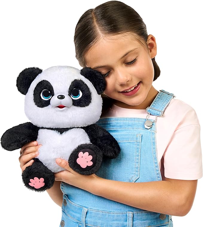Little Live Pets My Baby Talking Panda ChuChu, Cuddly Panda Toy Plush with 50+ Sounds, Potty Dance, Kick, Feed, Kids Interactive Animal Toys Ages 4+