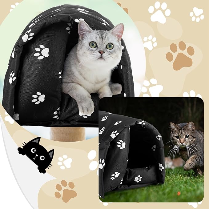 3 Pcs 16.5 x 12 x 11 Cat Houses for Outdoor Cats Bulk Weatherproof Waterproof Rainproof Foldable Cotton Insulated Feral Dogs Tent Shelter Pet Beds for Keep Warm Outdoor Indoor Garden for a 4kg Kitten