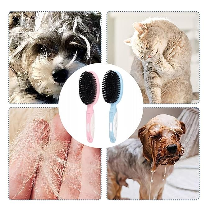 Pet Brush Pet Hair Remover Brush Pet Grooming Tools, Dog Massage Comb with Cute Handle,Cat Supplies, Grooming Self Cleaning Slicker Cat Supplies