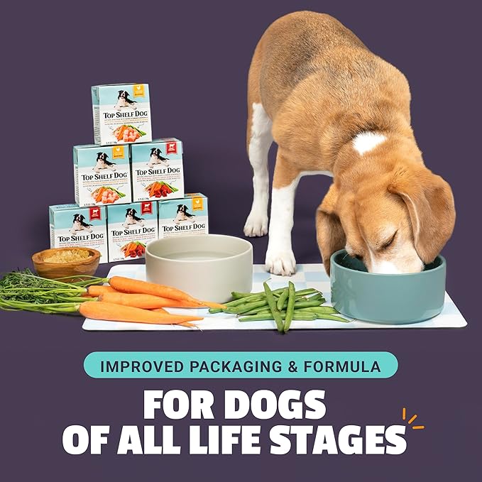 Fresh Dog Food, All Natural Complete Meal or Kibble Topper, Shelf Stable Premade Wet Recipe with Added Vitamins & Minerals for Picky Eaters Puppies Seniors (Beef, 6 x 8.75oz Cartons)