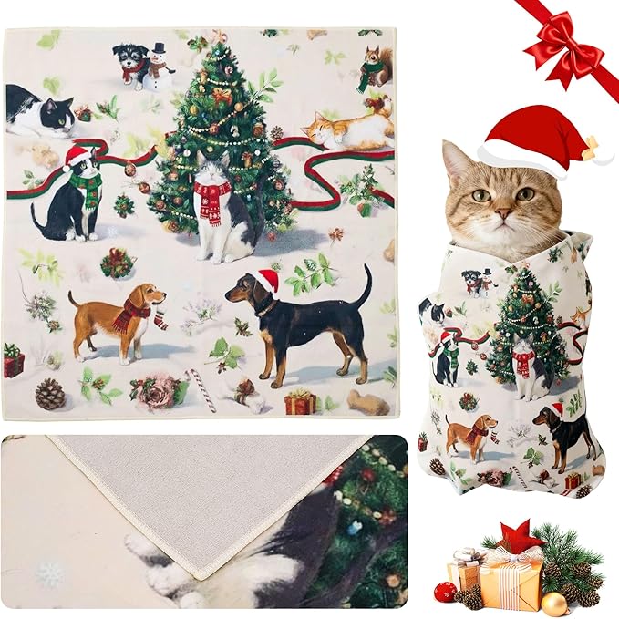 Purrfect Peace Cat Swaddle Wrap – Professional Calming Restraint Bag for Grooming, Nail Trimming & Medicine - Adjustable Cat Restraint for Grooming, Nail Clipping & Vet Visits