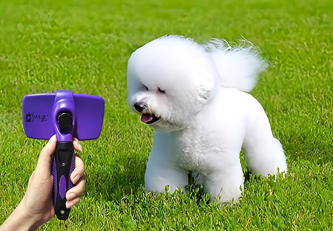 Volpe Cat Brush, Dog Brush, Cat Brushes for Indoor Cats, Easy to Clean, Dog Brush for Shedding, Dog Hair Remover, Deshedding Fur Removal,Purple