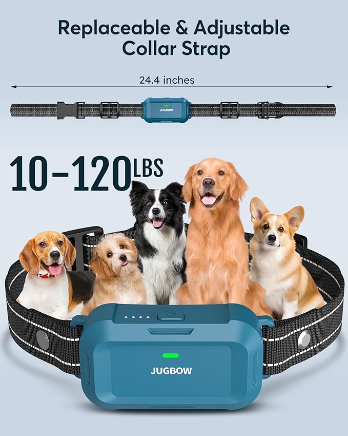 Jugbow Dog Shock Collar - 4200FT Dog Training Collar with Remote, IPX7 Waterproof Electric Collar with 4 Training Modes, Security Lock, Rechargeable e-Collar for Dogs 10-120lbs